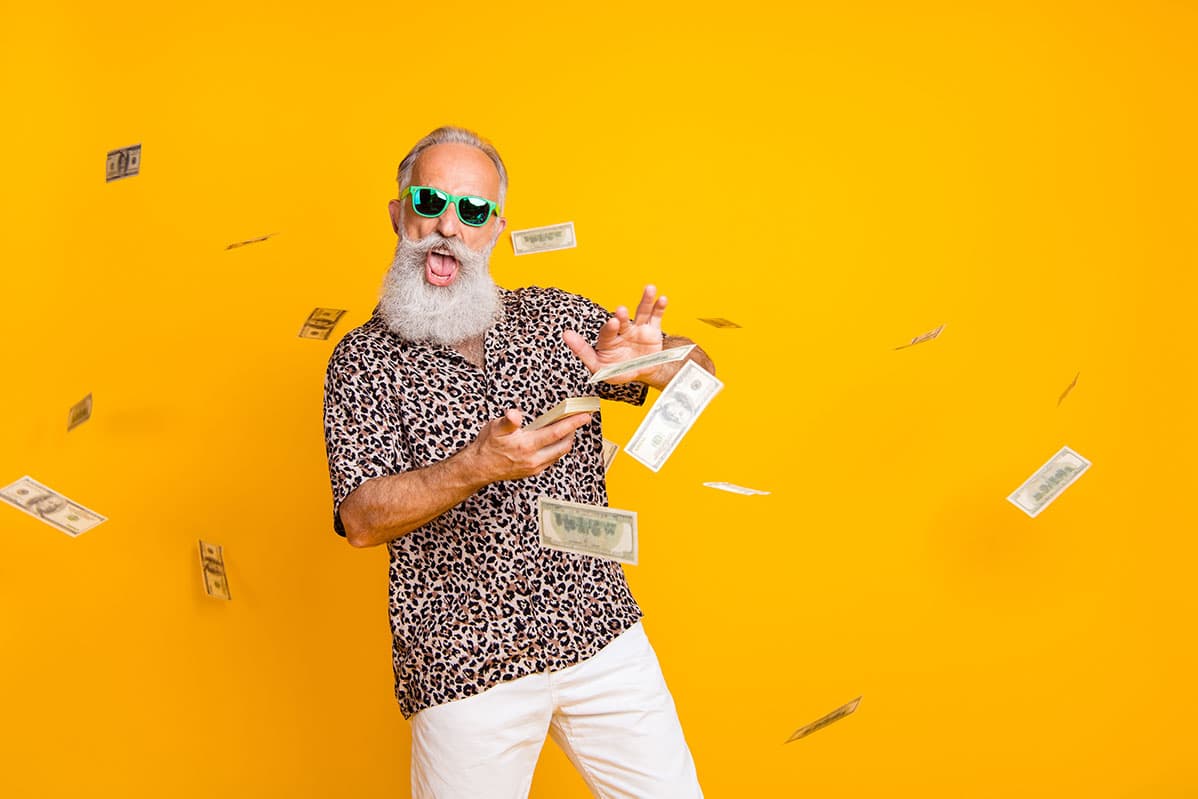 Man throwing money